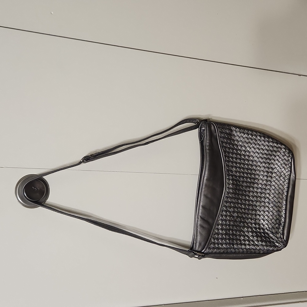 Ganson weaved leather Crossbody bag